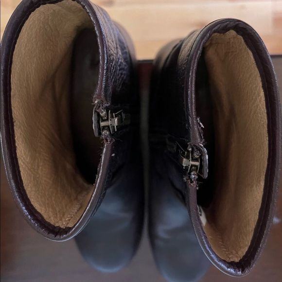 Frye Women's Lynn Strap Short Round Toe Dark Brown Leather Boots Size 8 - Picture 4 of 16